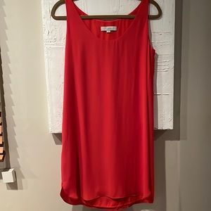 LOFT Red Coral Shift Dress Mini Day Casual SMALL